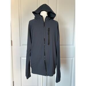 Men’s Apana Blue Full Zip Hooded Performance Jacket Size Large